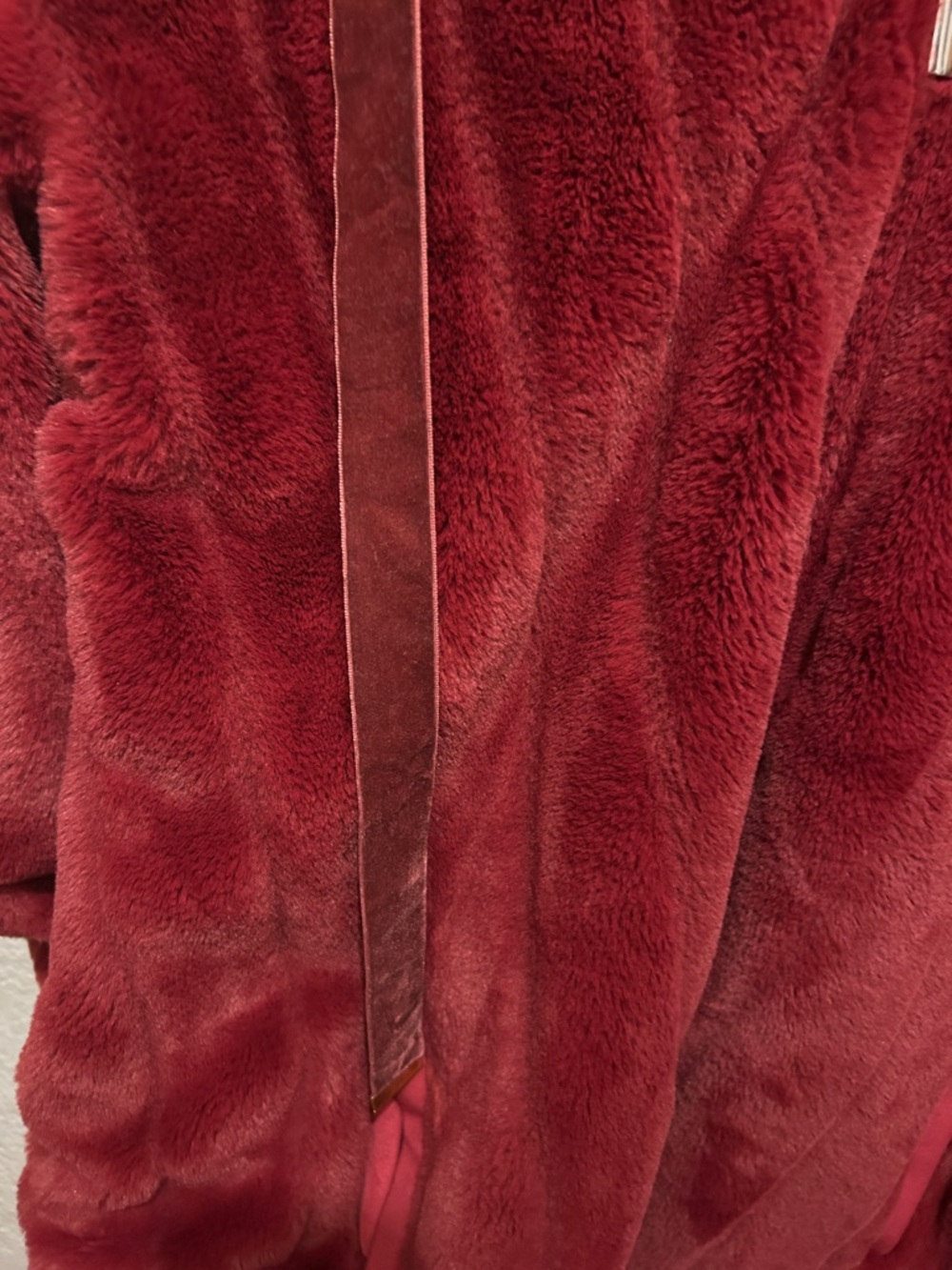 Soft Surroundings Plush Zip-Up Hoodie in Deep Red - Picture 4 of 7